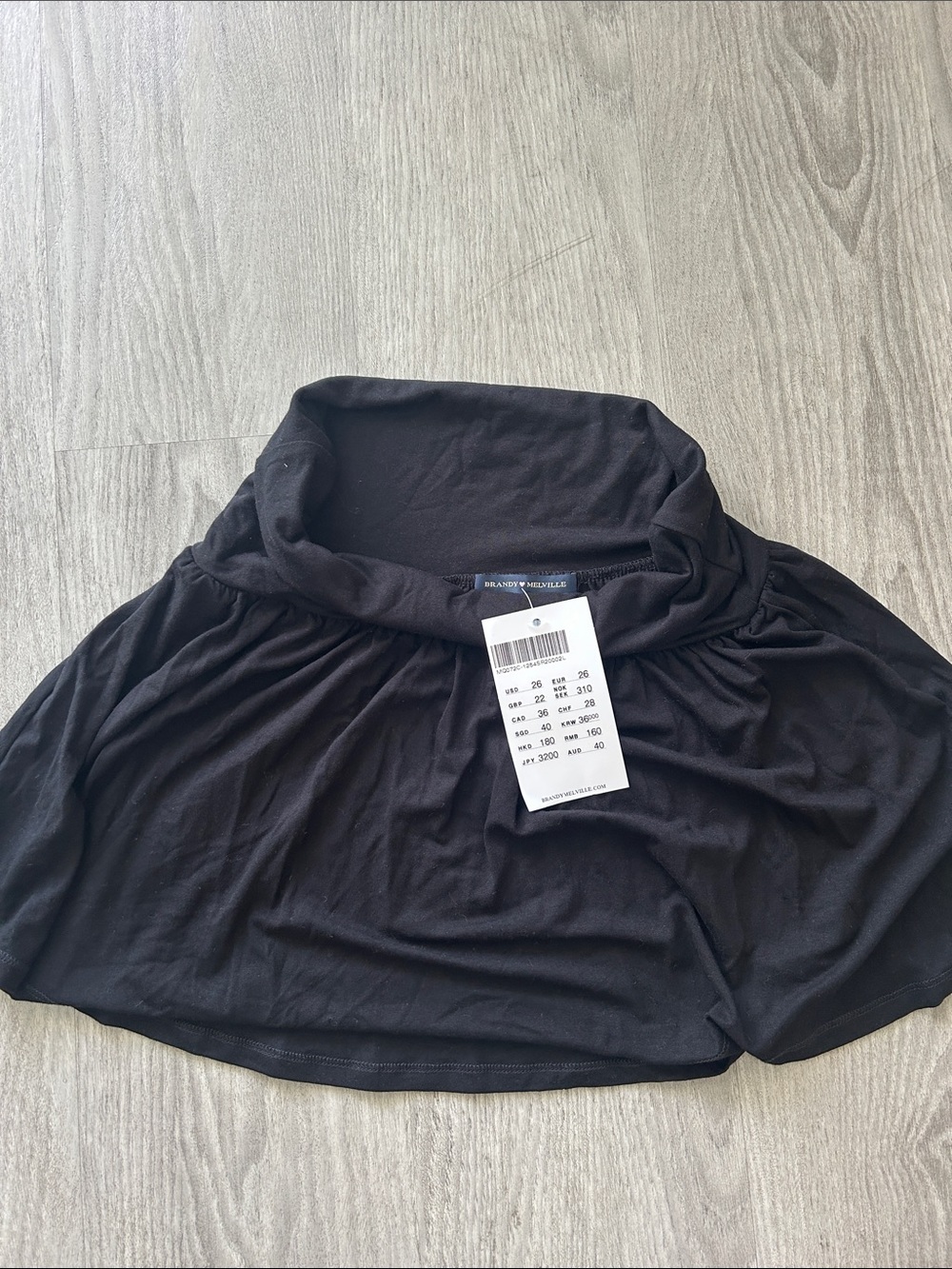 Brandy Melville Black Circle Skirt with Fold-Over Waistband